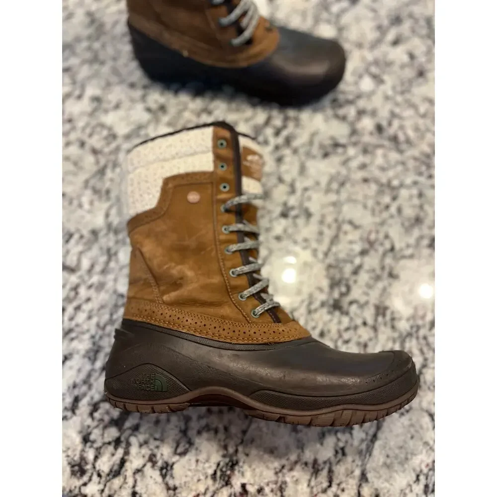 The North Face Shellista II Mid women brown winter snow boots size 9.5